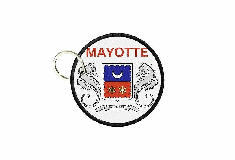 Keychain keys flag mayotte printed round round round