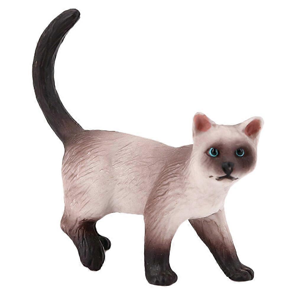 Plastic Siamese Cat Model Kid Educational Cat Model Siamese Cat Cognitive Model