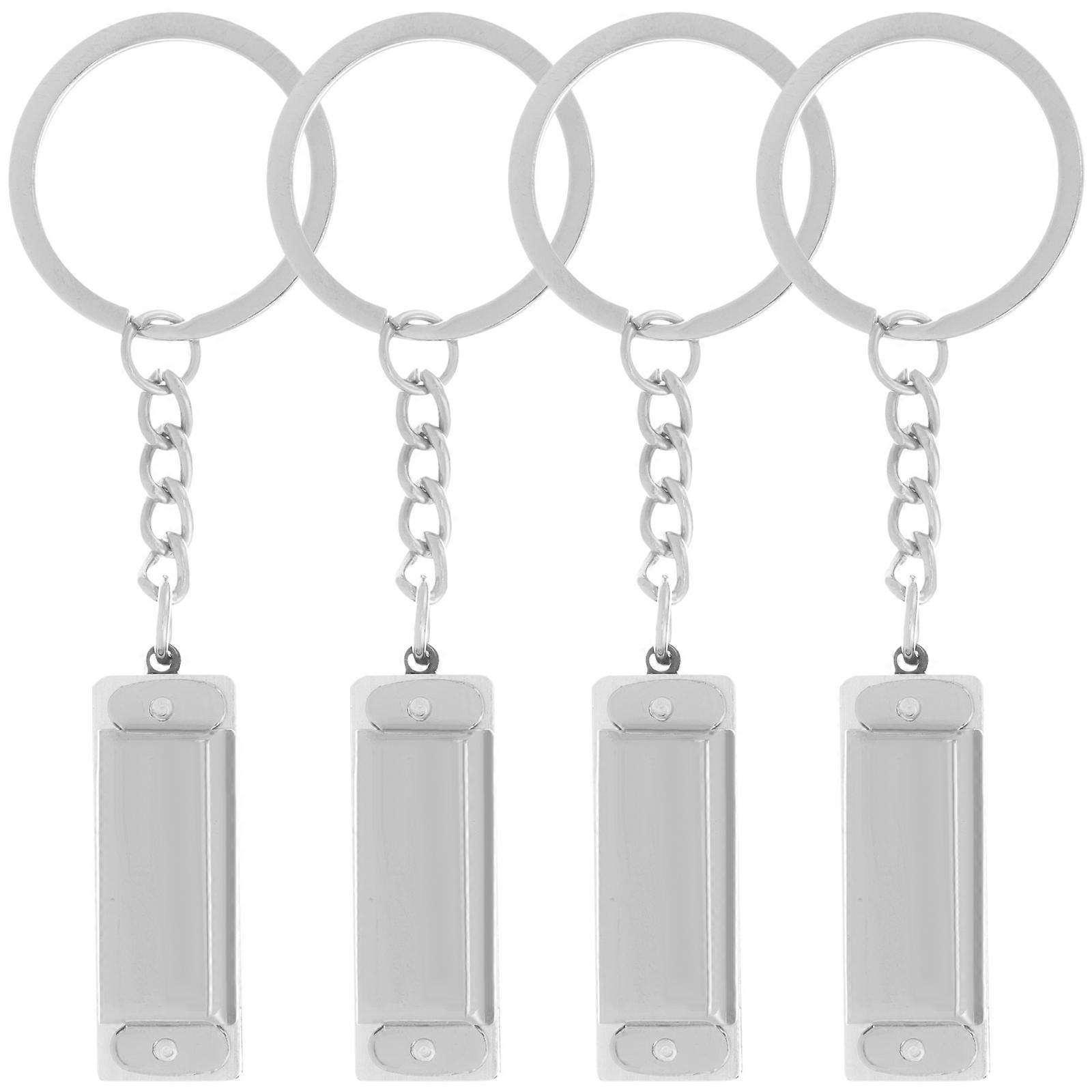 4Pcs  Harmonica Keychain Hanging Bag Pendant Mini Harmonica Pendant Keyring for Gift