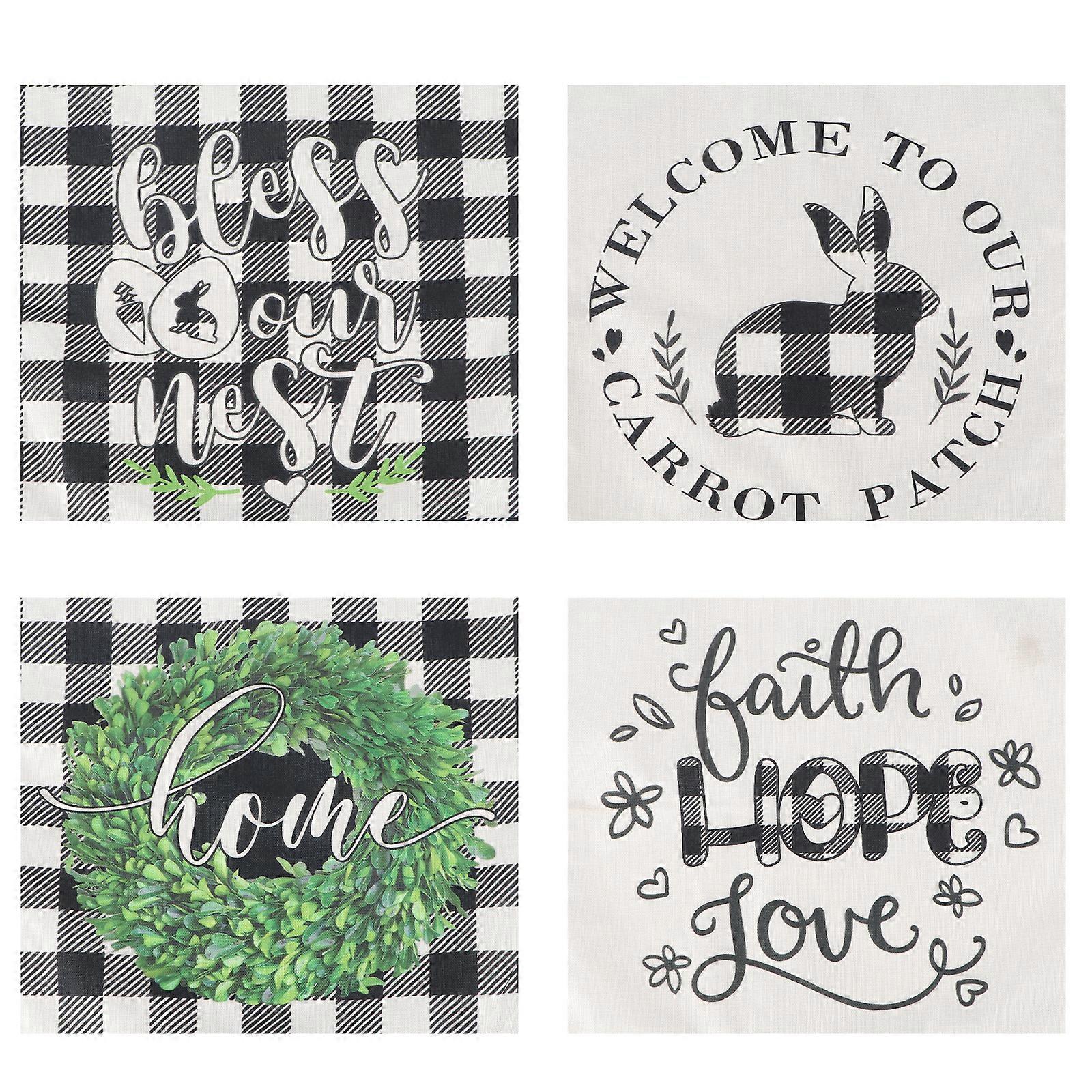 4pcs Paște tematică pernă dungă arunca perna acoperire lenjerie pernă slip