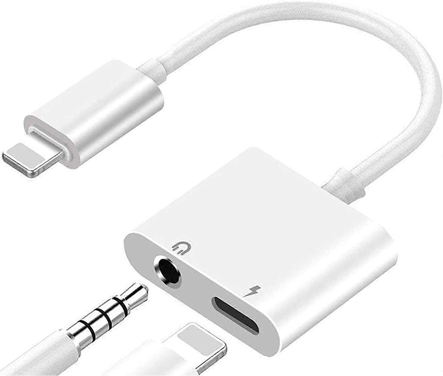Lightning to 3.5mm Headphone Jack Adapter for iPhone Support All iOS -White