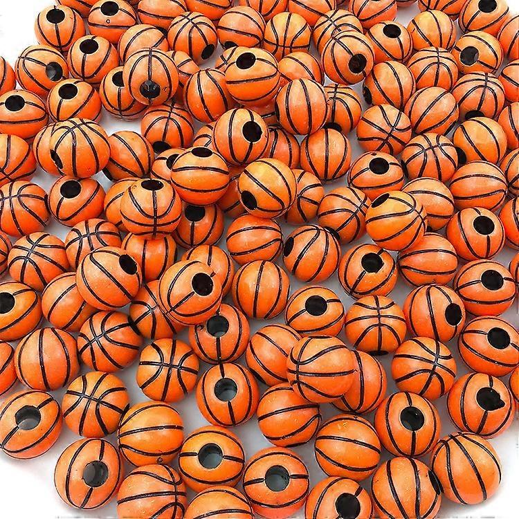 100pcs DIY Ornament Zubehör Acryl Perlen Basketball Perforierte Perlen String Perlen