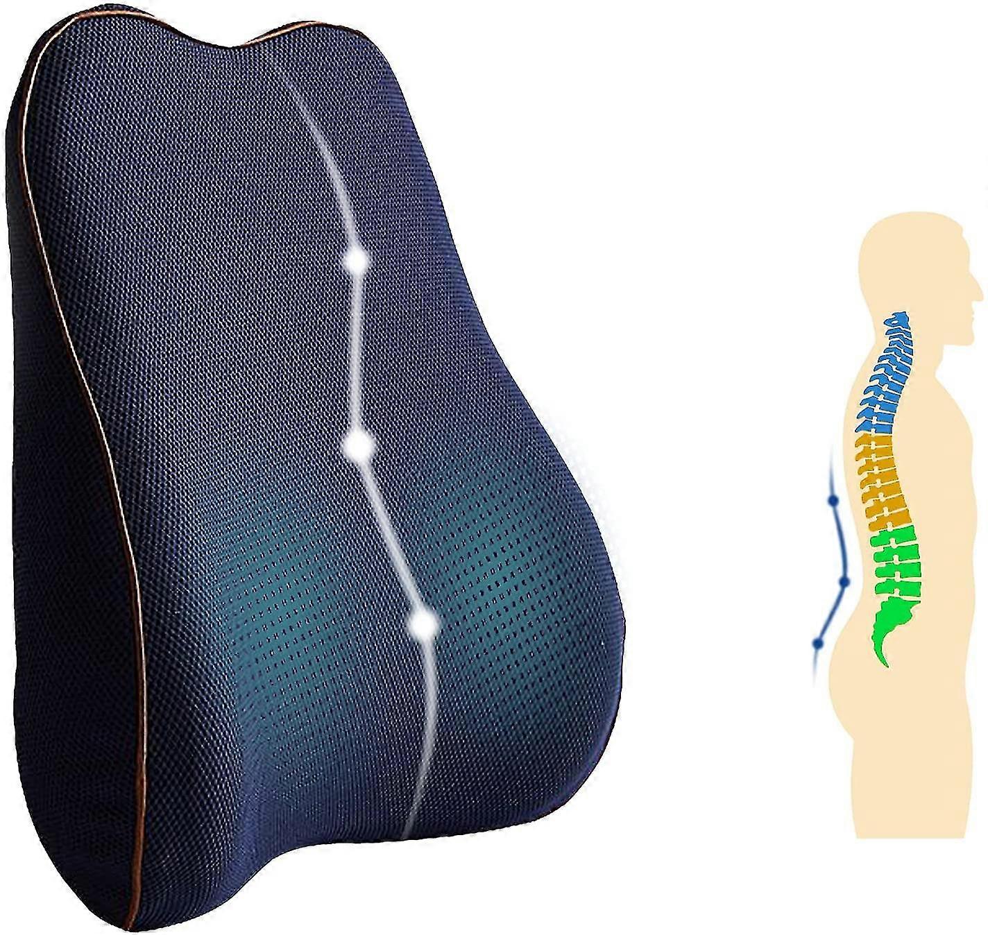 Ergonomic Memory Foam Lumbar Pillow With Washable Cover And Adjustable Strap