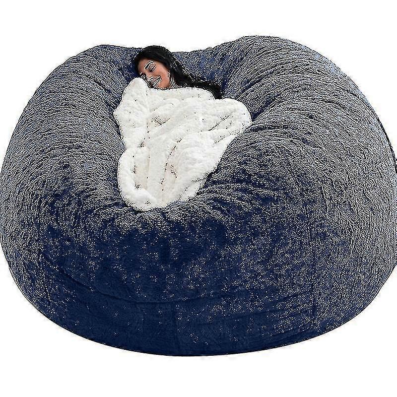 Sitzsack Stuhlbezug, weiches flauschiges Fell Tragbarer Lazy Sofabezug