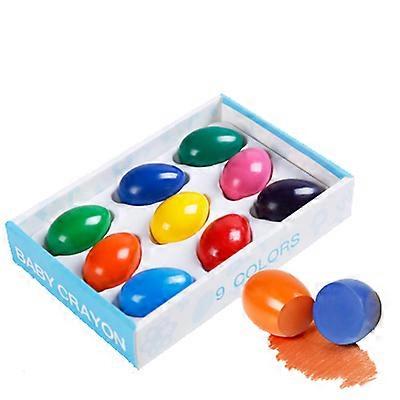 9-color solid egg crayons children's drawing crayons set safe and non-toxic
