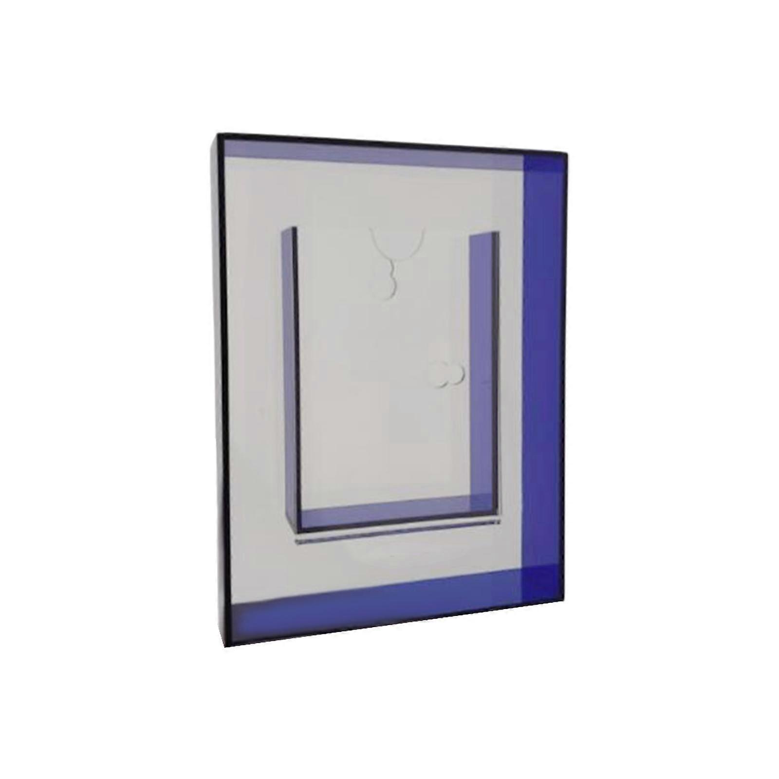 Acrylic Photo Frame Modern Wedding Photo Decor Tabletop Display Holder Stand Blue