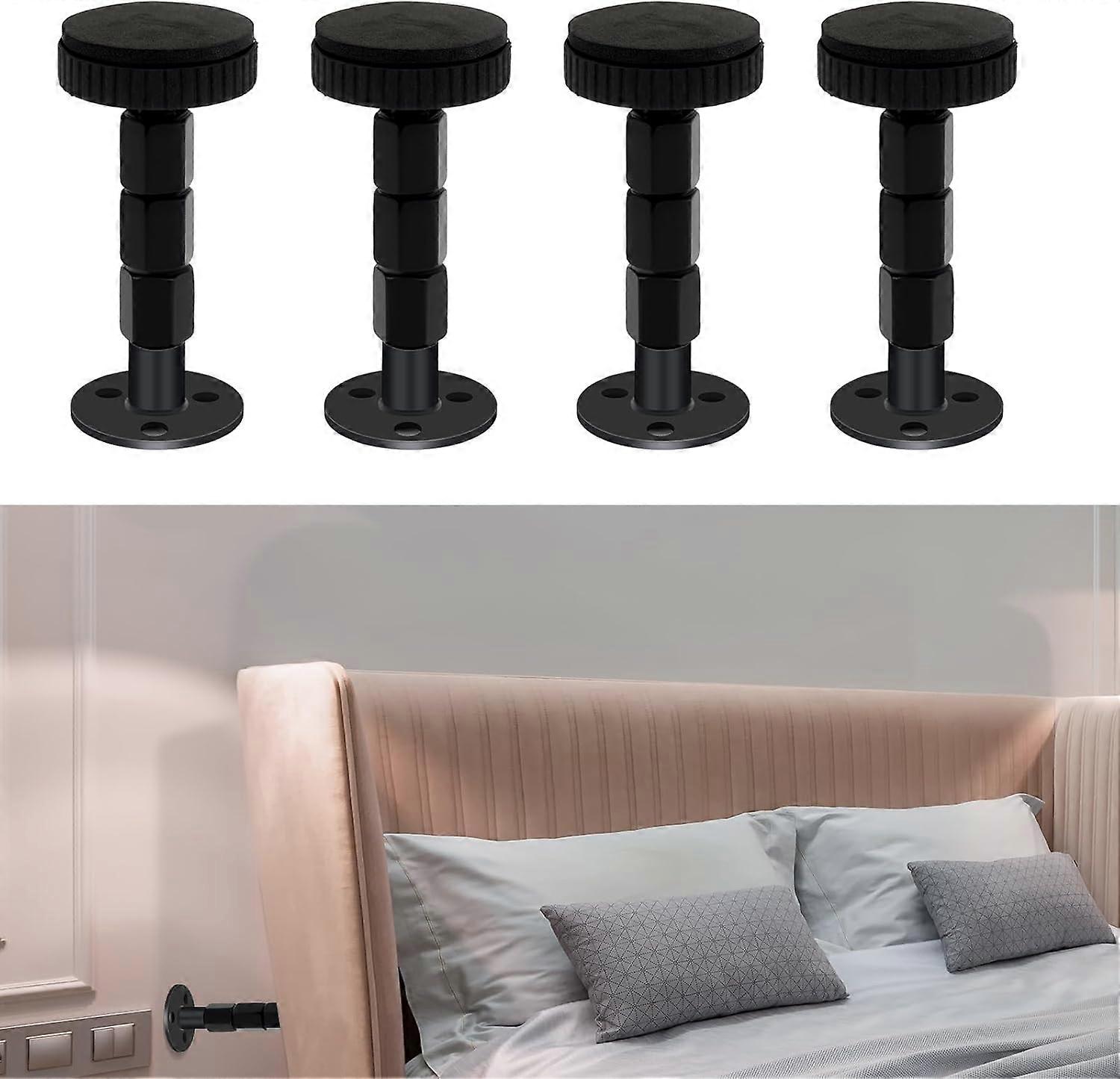 4 Pack Bed Stoppers,84-110mmAdjustable Bed Frame Anti-Shake Tool, Function as Bumpers Between The Wall and Couch, Bed Frames, Headboards, No Creaking