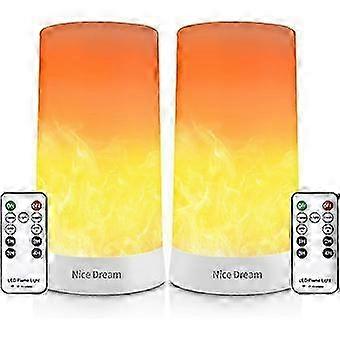 Flame Effect Light 2 LED Flame Effect Lights with Remote Control USB Rechargeable Flame Effect LED Candle Lights