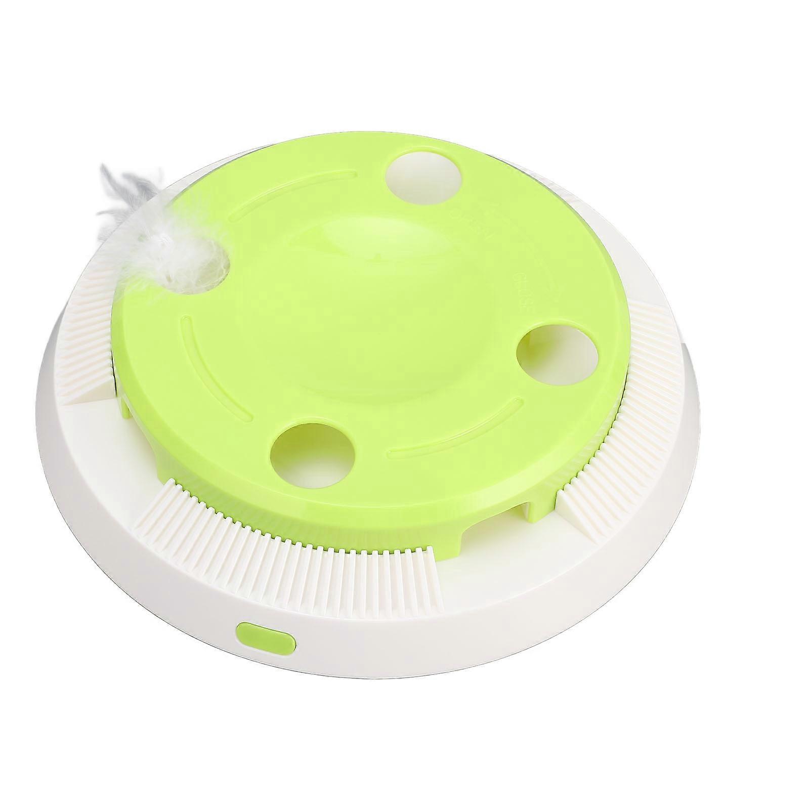 Electric Cat Turntable Fun Self Play Interactive Toy Boost Cat Vitality Cat Teasing Rotating Toy for Pet Physical Exercise 