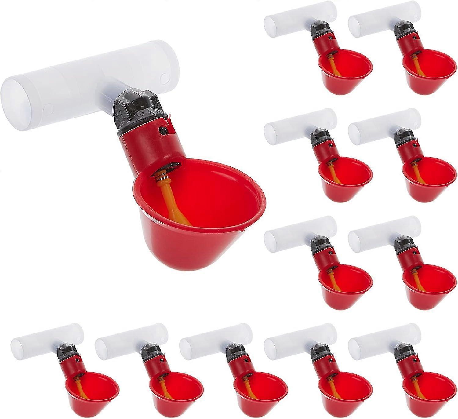 12sets Automatic Chicken Drinkers Waterers Automatic Filling Waterer Chicken Water Feeder Cups Chicken Watering Cup Poultry Drinking Bowl for Pigeons 