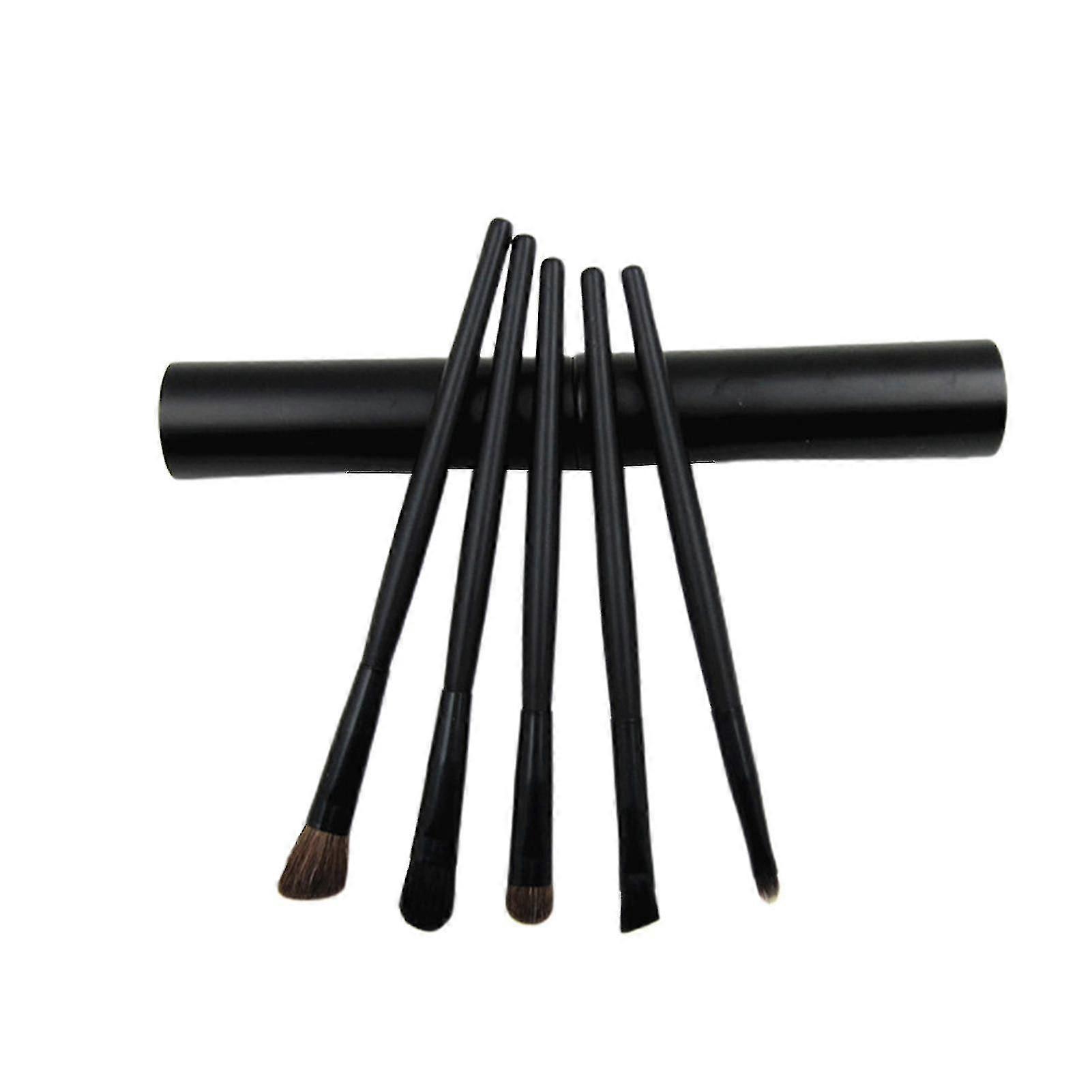 メイクアップブラシセットポータブルグリスプ快適なアルミチューブ5ピースアイライナーアイシャドウメイクアップブラシセット美容