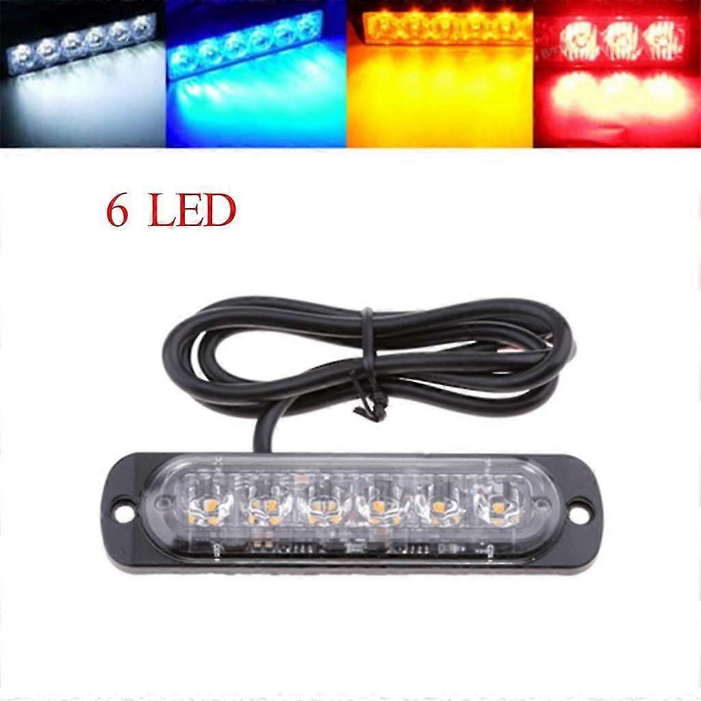 6 Led Auto Blitz Notfall Warnung Bake Strobe Lights Bar - Bernstein