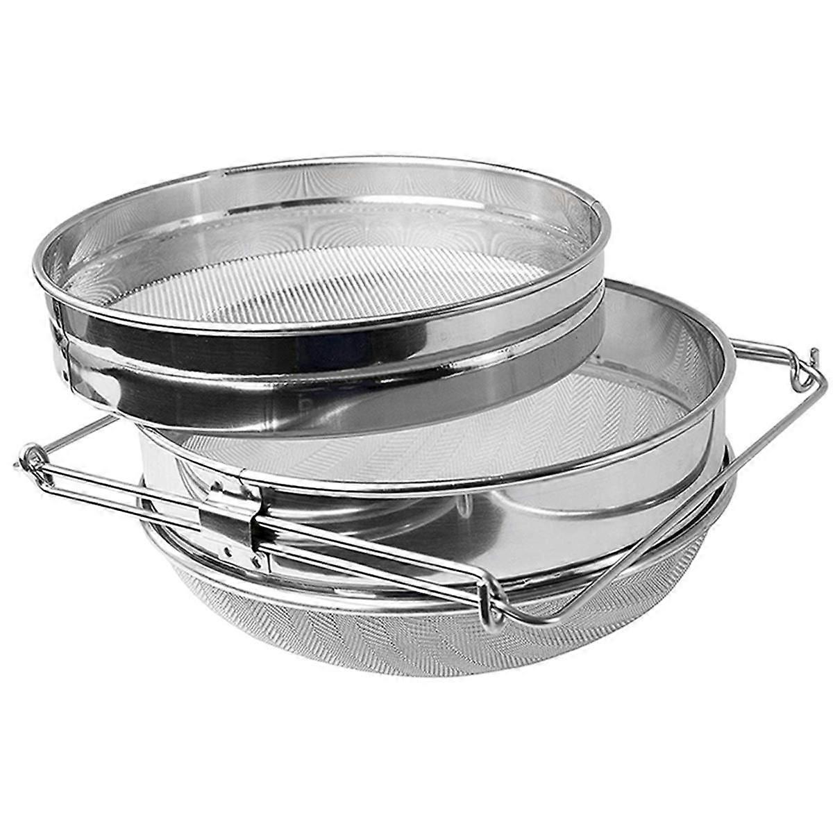 Double-Layer Stainless Steel Honey Filter Double Screen Beekeeping Equipment Filter Beekeeping Equi