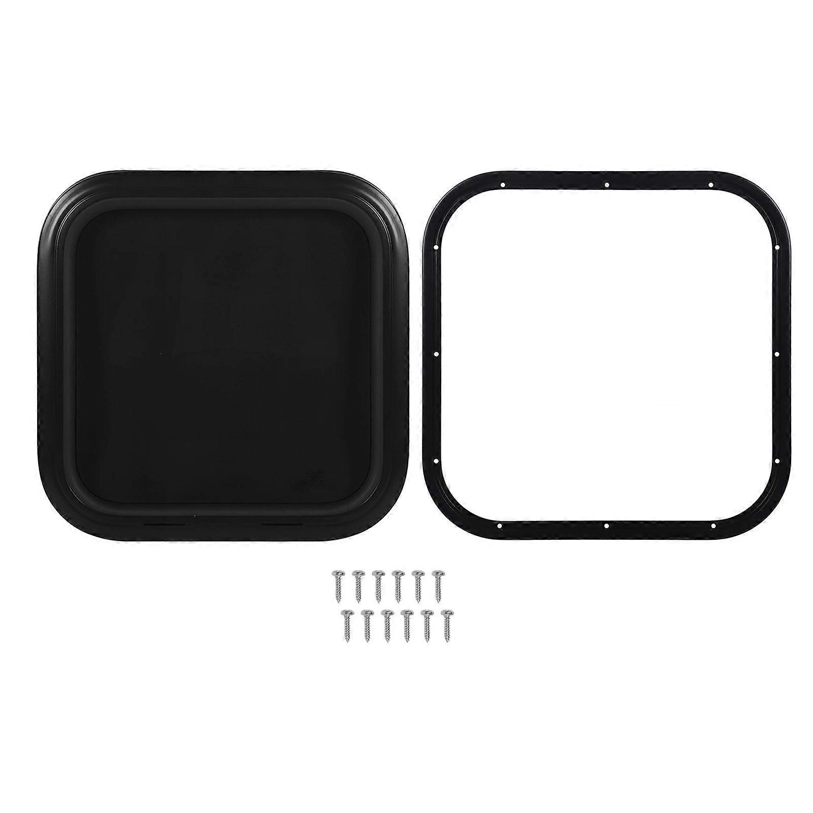 500 x 500mm RV Fixed Window, Aluminum Alloy Frame, Tempered Glass, UV Resistant & Waterproof, for 33-38mm/1.3-1.5in Thick RV