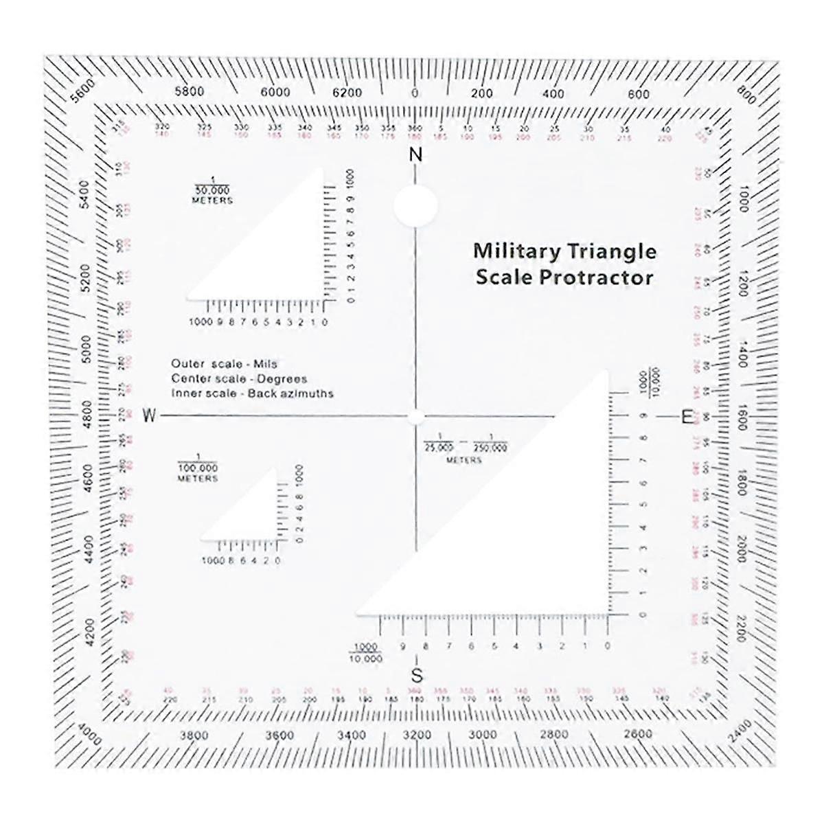 Coordinate Scale Practical Transparent Topographical Map Scale Navigation Protractor