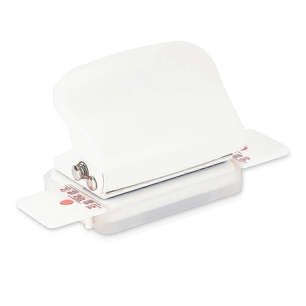 Mini Plastic 6-Hole Punch 2 Sheet Capacity Portable 6-Ring Binders Puncher for A4/A5/B5/Personal/Pocket Size White 75x54x59mm