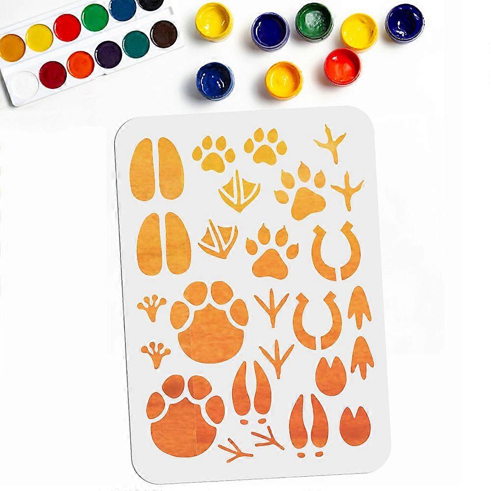 PET Hollow Out Drawing Painting Stencils for DIY Scrapbook Photo Album Footprint Pattern 210x297mm