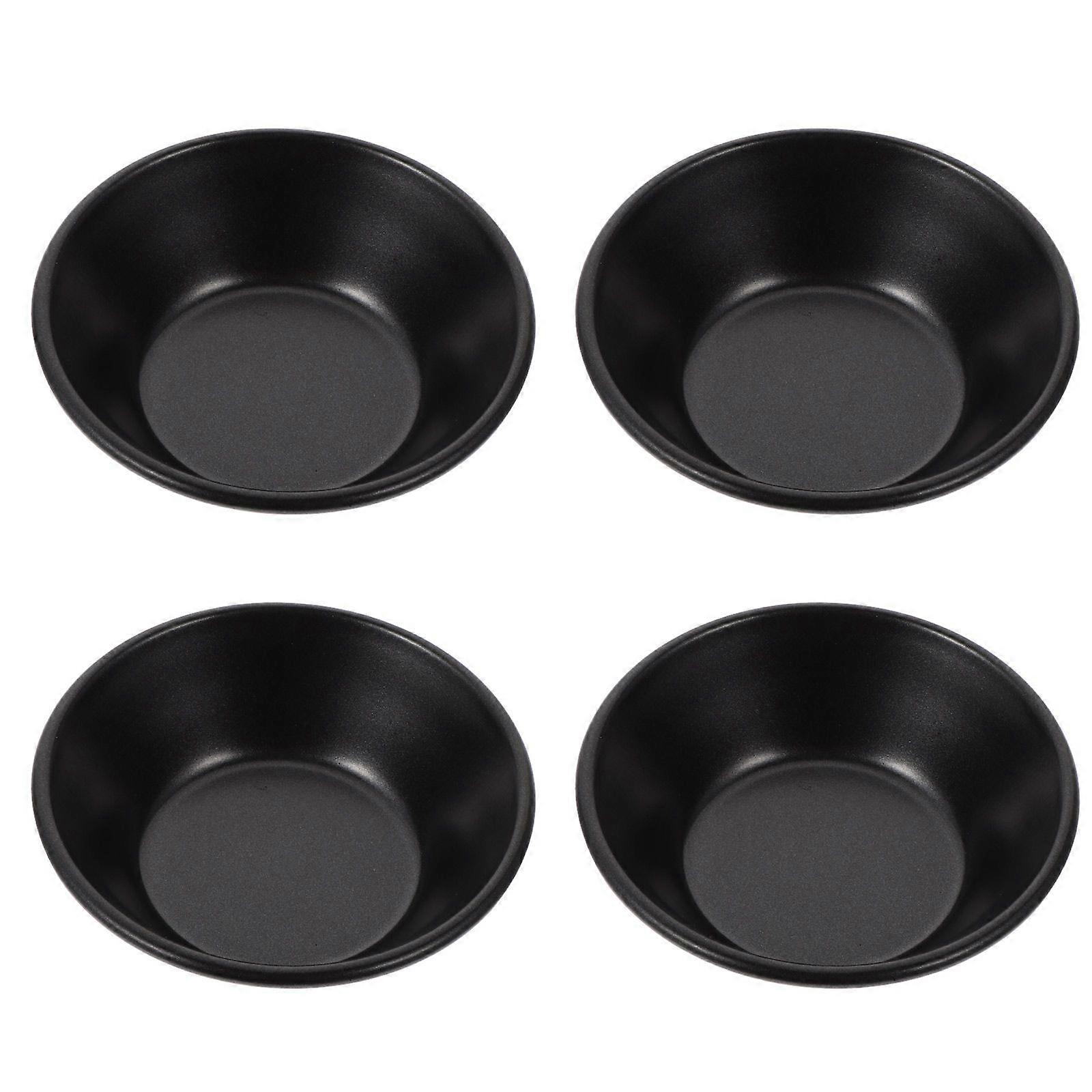 4 Pcs Mini Pie Pans Non-stick Baking Molds Practical Bread Molds (Black)