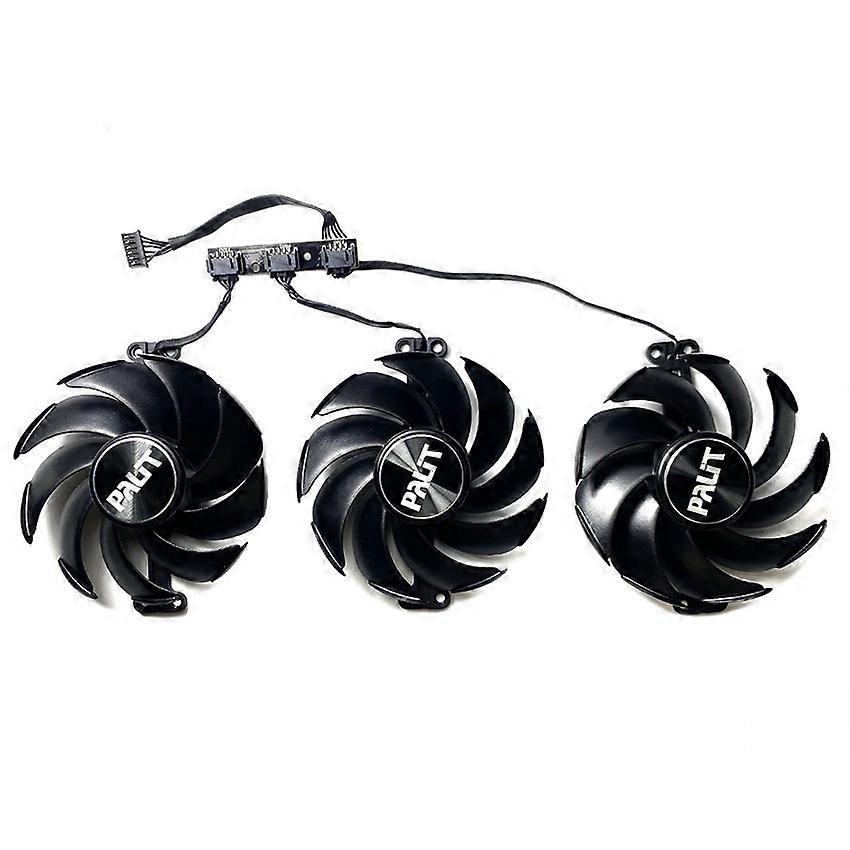  Cooling Fan Replacement Parts for PALIT RTX4070tiS 4080 4090GameRock Graphics Card(1x OR-A Set of Three Cooling Fans With Power Plate + metal label)