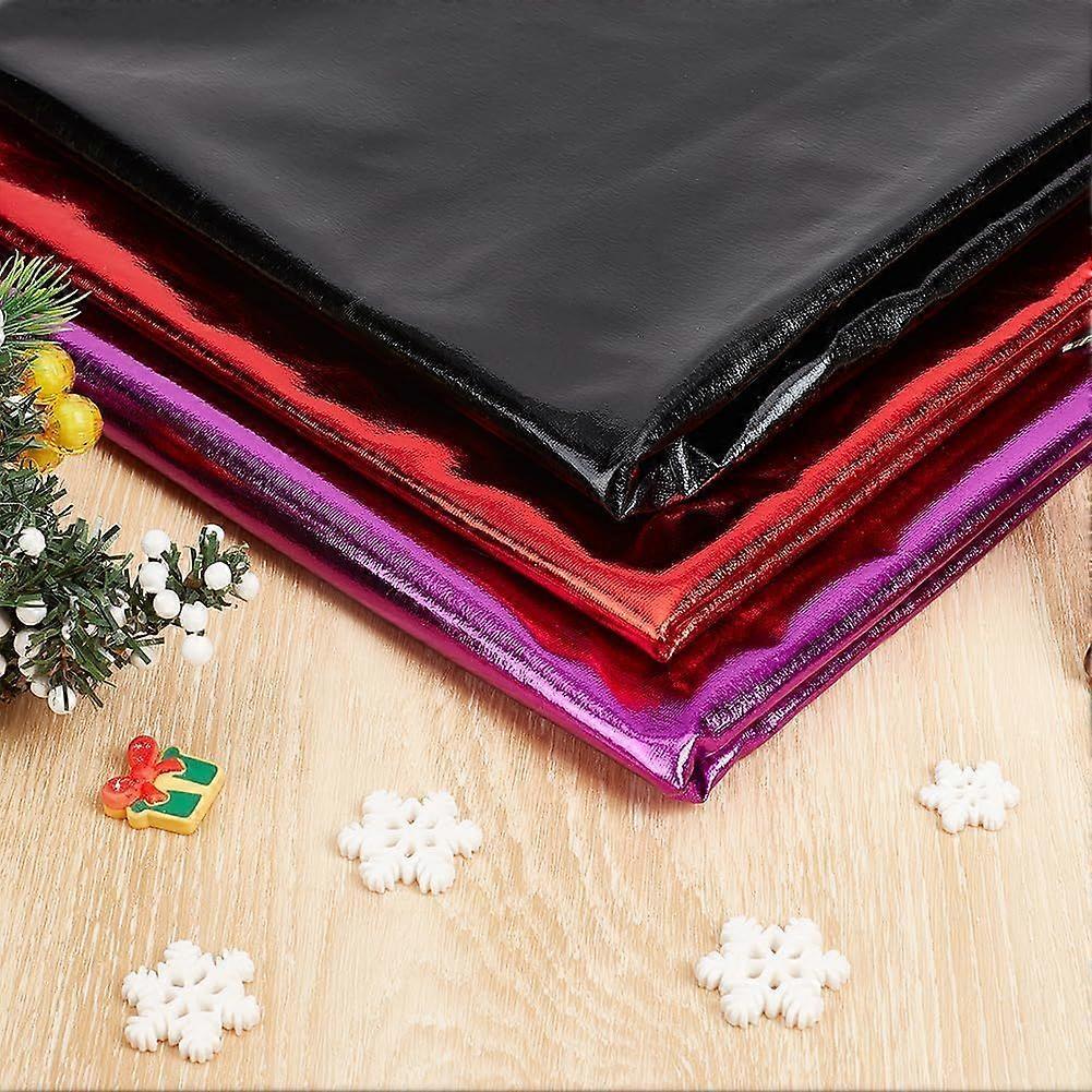 3.3 Yards 3 Colors Metallic Foil Stretch Fabric 60 in Wide Shiny Polyester Spandex Stretch Fabric Foil Lame Stretch Fabric Hologram Spandex for Tank T