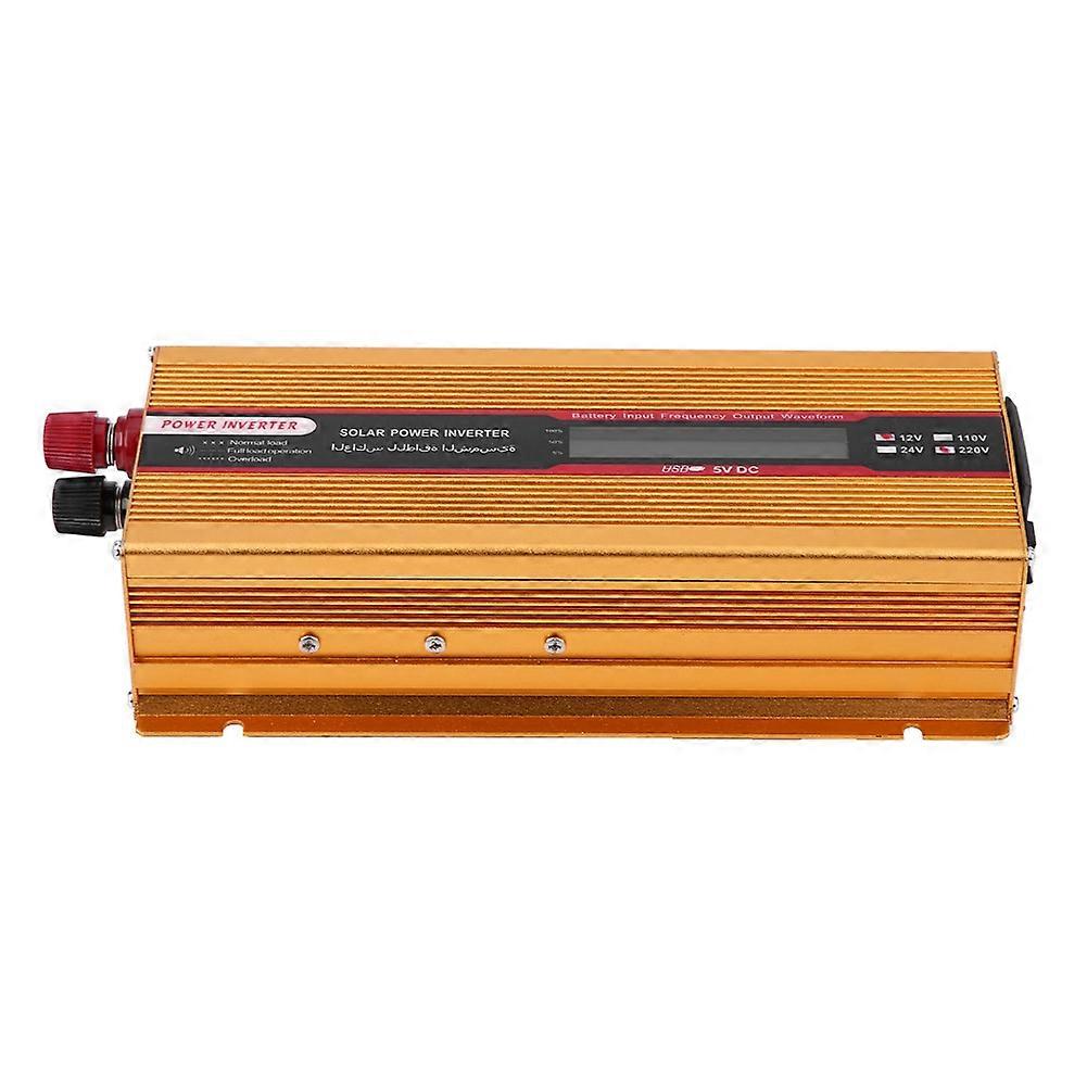 2000W Car Power Inverter with LCD Screen USB Charger Converter Modified Sine Wave(Gold)