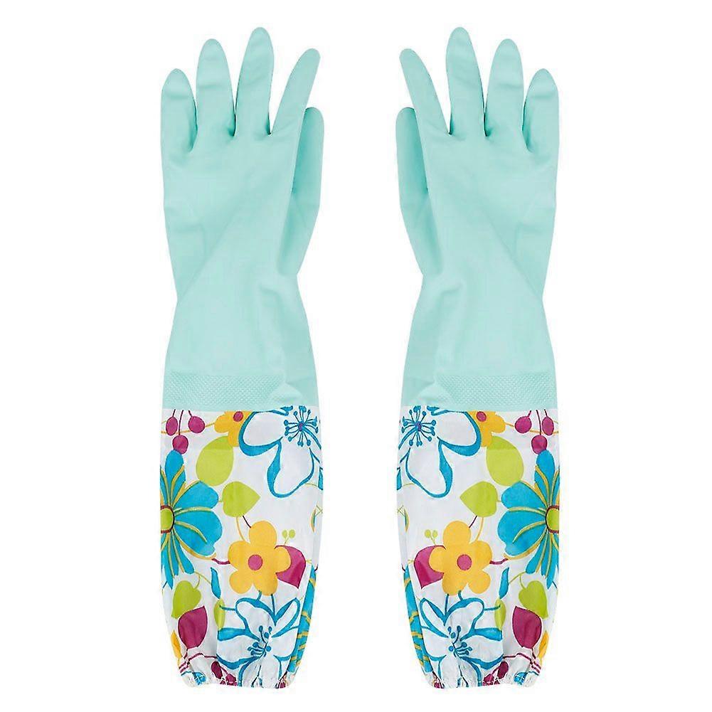 Blommiga diskhandskar, hushållshandskar sammet