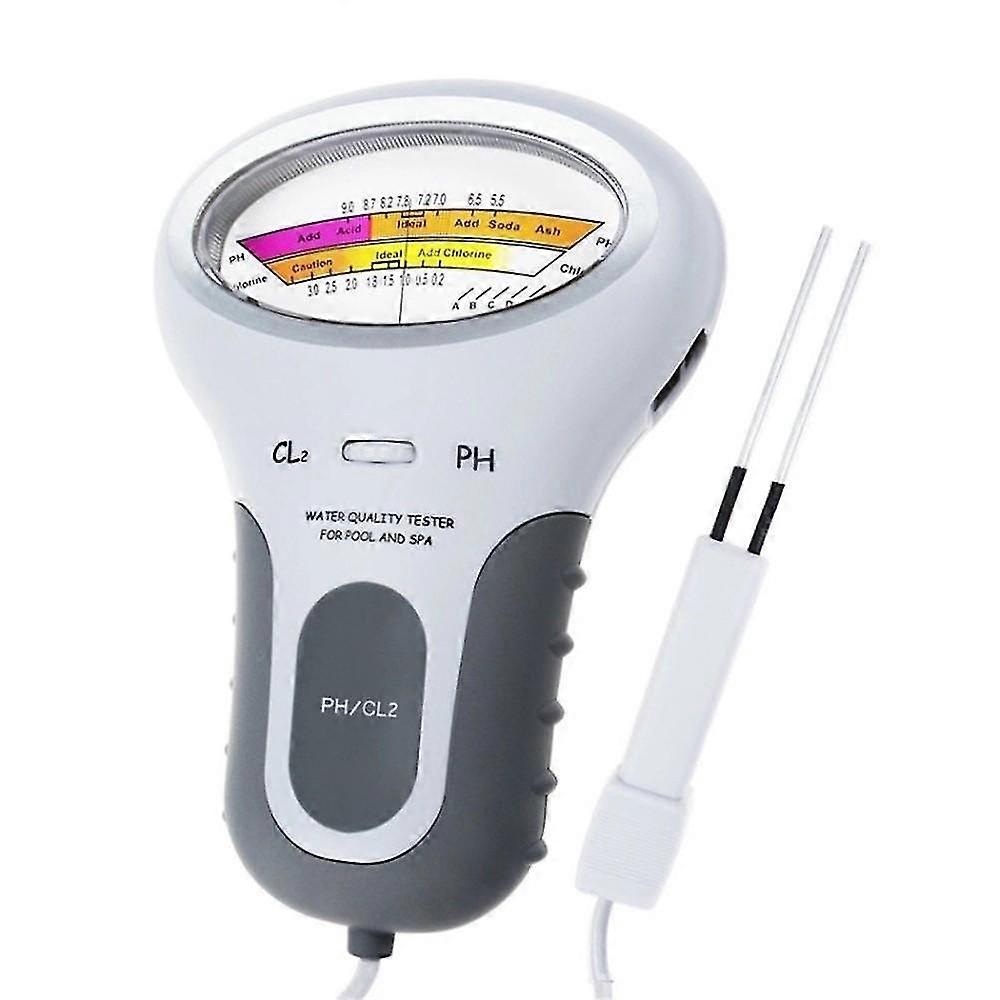 2 In 1 Ph Chlorine Meter Tester Water Quality Testing Device Measuring For Pool Aquarium