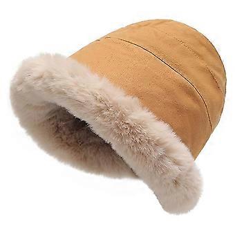 Cloche hat i imiteret pels, fleeceforet, rullet skygge