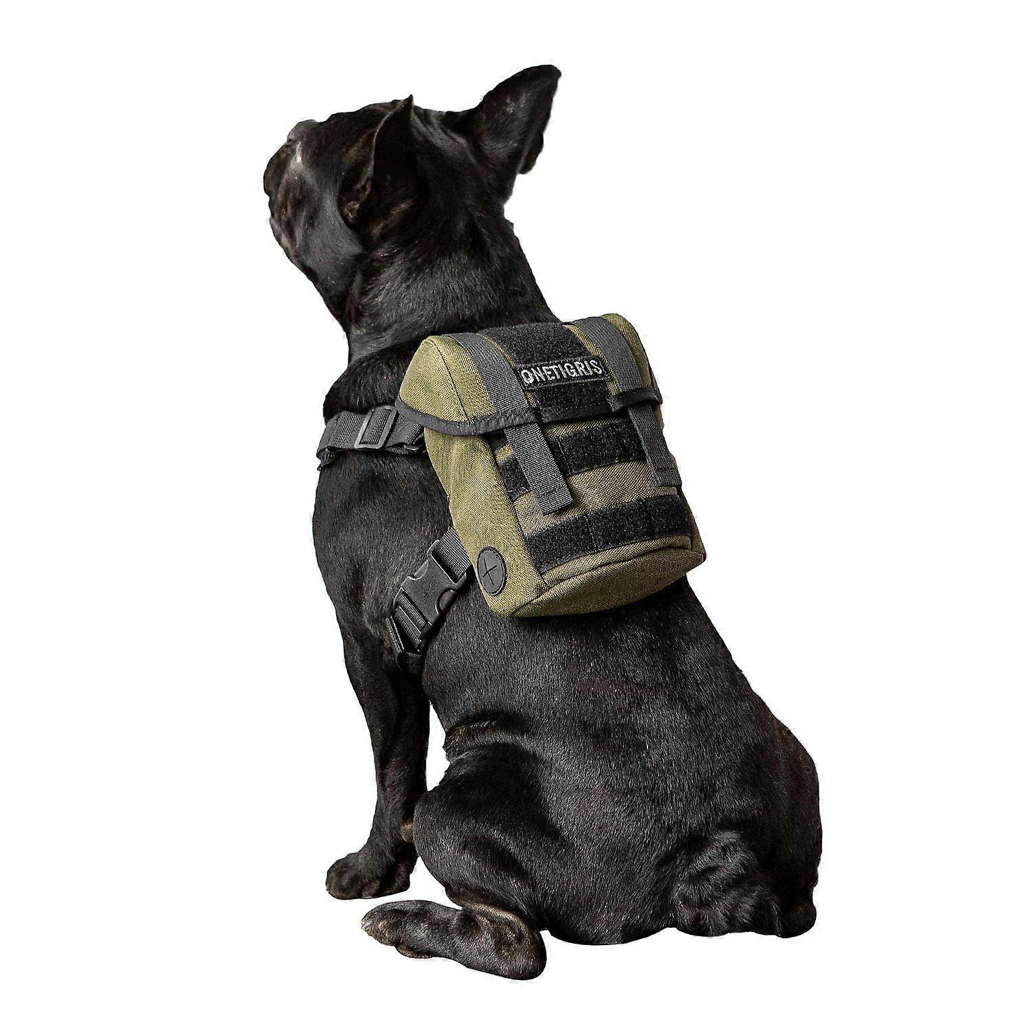 X-Small Ranger Green Dog Backpack for Small Medium Dogs with Litter Bag Exit, Durable Material and Adjustable Straps