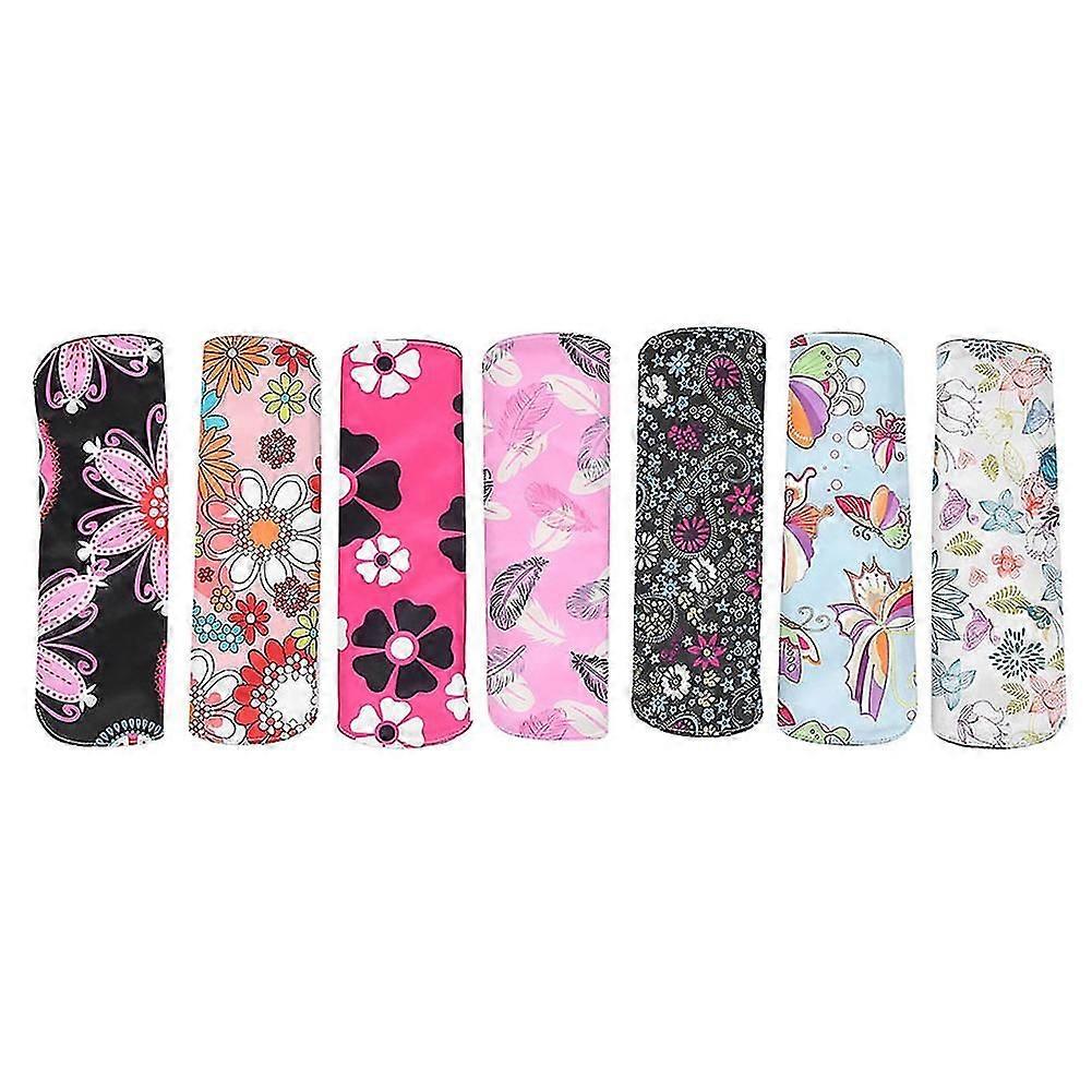 Washable Bamboo Cloth Menstrual Pads Reusable Cloth Sanitary Towels M Type C (7pcs)
