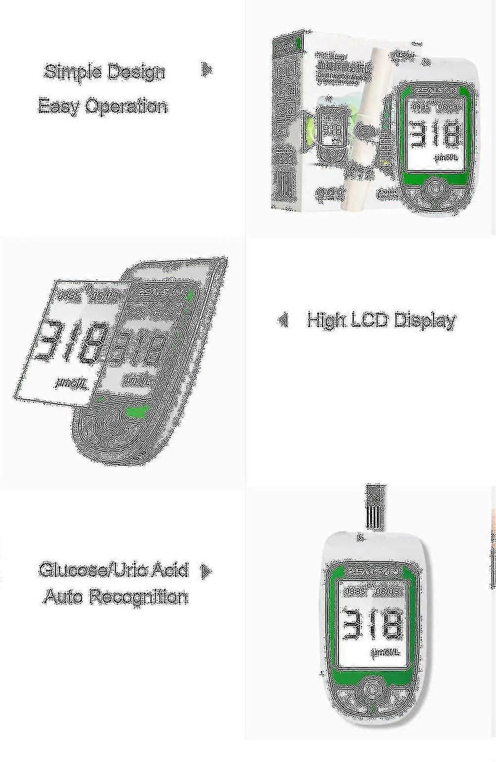1pcs Uric Acid Glucose Total Cholesterol Triple Analyzer - One Triple Function Instrument