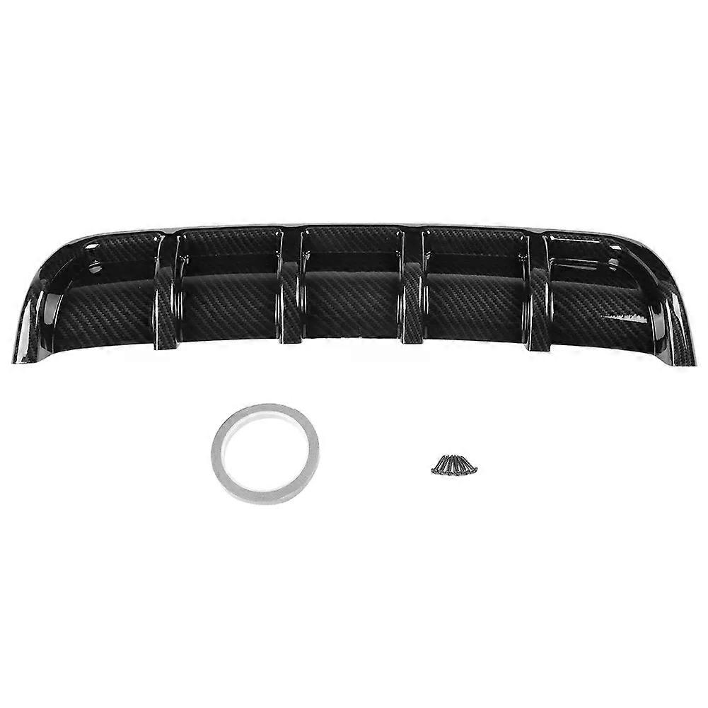 Bright Black/Carbon Pattern Universal Car Rear Bumper Shark Fin Spoiler Lip Protection Diffuser Deflector Bumper Chassis Spoiler