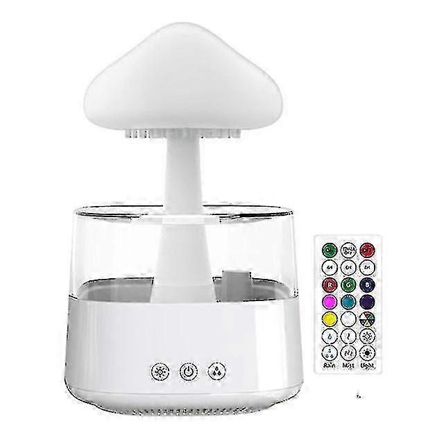 sopp regn luftfukter elektrisk aroma diffusor regnsky lukt distributør slappe av beroligende vanndråper lyder nattlys f54