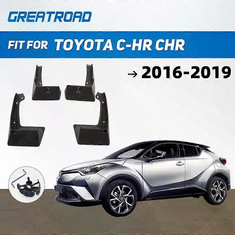 Exquisite 4Pcs Mud Flaps Splash Guards For Toyota C-HR CHR 2016 2017 2018 2019 Front and Rear Mudguards car accessories auto styline
