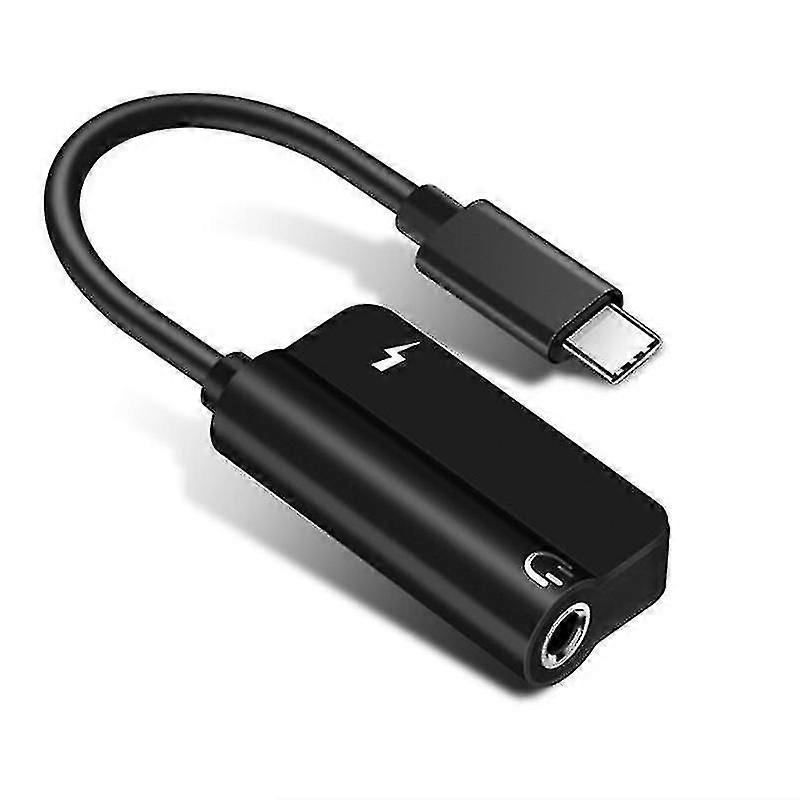 Högkvalitativ 2 I 1 Typ C Laddning Ljudadapter Usb C Hane Till 3,5 Mm Hörlurar Kvinna