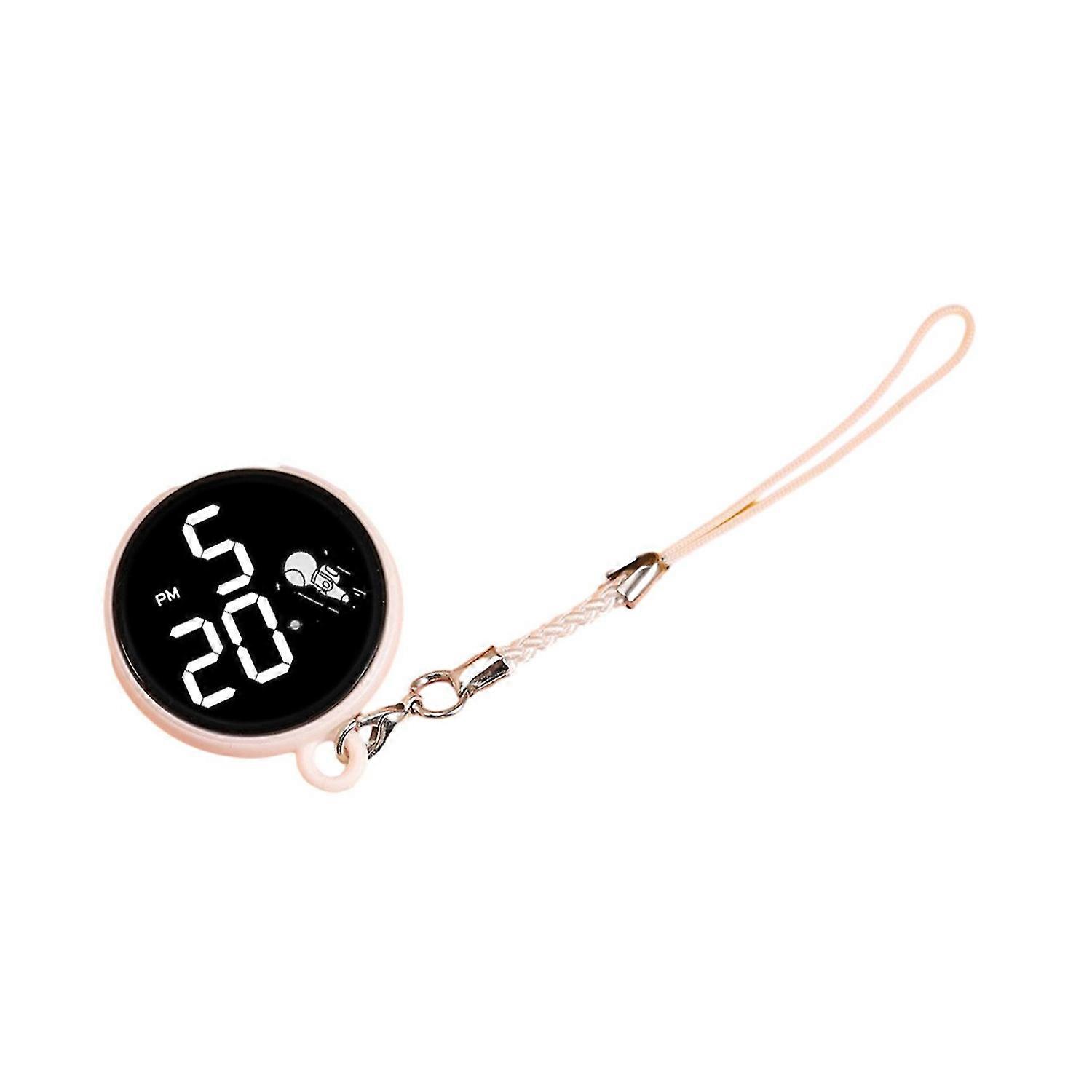 Student Pendant Watch Waterproof LED Digital Electronic Time Display Mirror Keychain with Hanging Ro