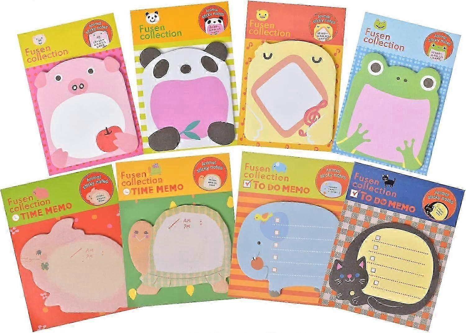 8 μαξιλάρια ζώο κολλώδεις σημειώσεις, χαριτωμένο κολλώδεις σημειώσεις για τα παιδιά, καινοτομία σημείωμα σημειωματάριο αστείο για τα παιδιά, πάρτι τσάντες πλήρωσης, παιδιά σχολείο
