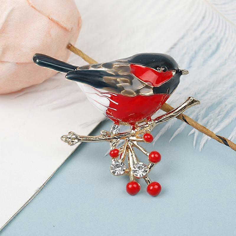 1PC Red Bird Brooch Ainmal Brooches Year Designer Jewelry Gift