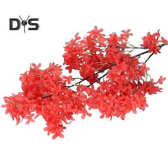 1 Bunch Exquisite Workmanship Artificial Lilac Flower Non-fading Useful Simulation Cross Cherry Blossom Flower Home Decor