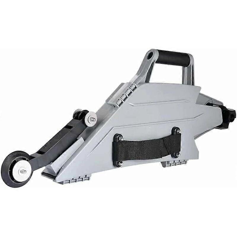 Gray Banjo Drywall Taping Tool with Reversible Inside Corner Roller Wheel