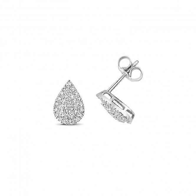 Diamond Stud Pear Cluster Earrings ED307W