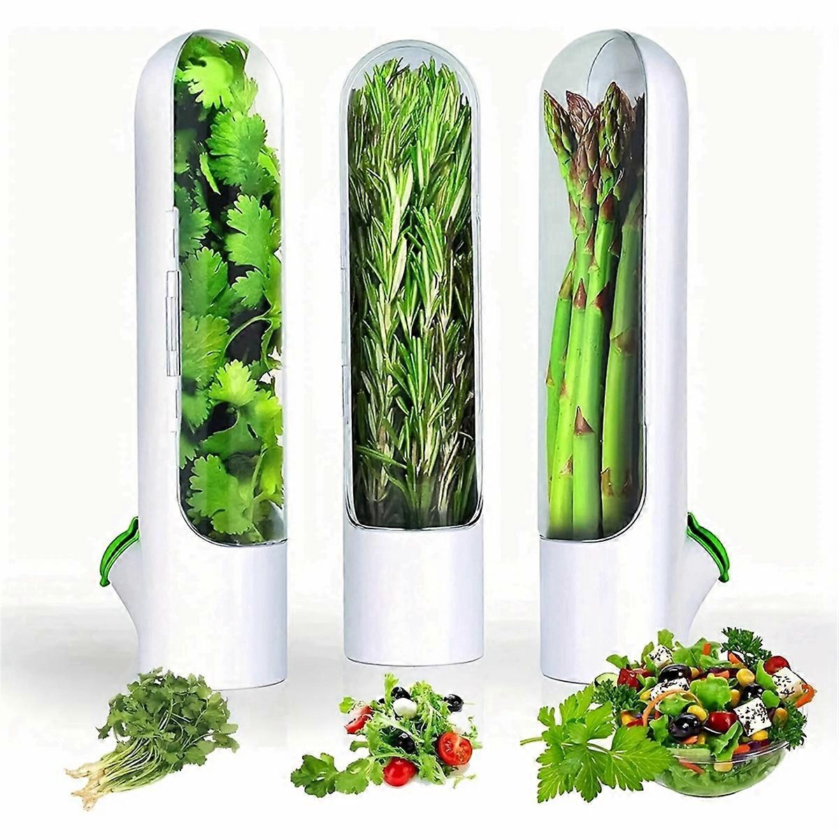 3pcs Vegetable Storage Containers Herb Freshness Cups Kitchen Organizer and Storage Box
