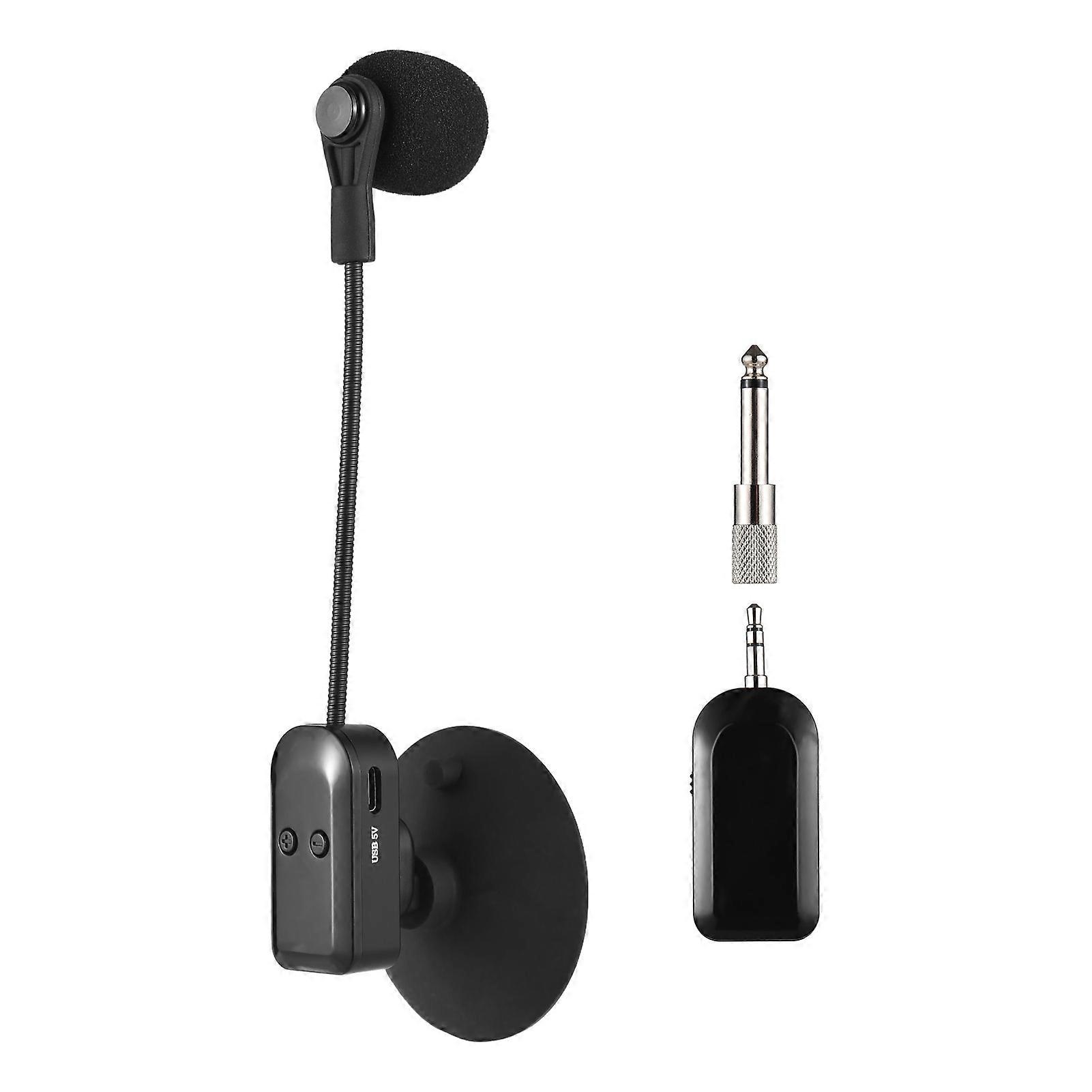 2.4G Wireless Instrument Microphone Receiver with Detachable Suction Cup, 131ft Range, Noise Reduction for Guitar, Violin & More