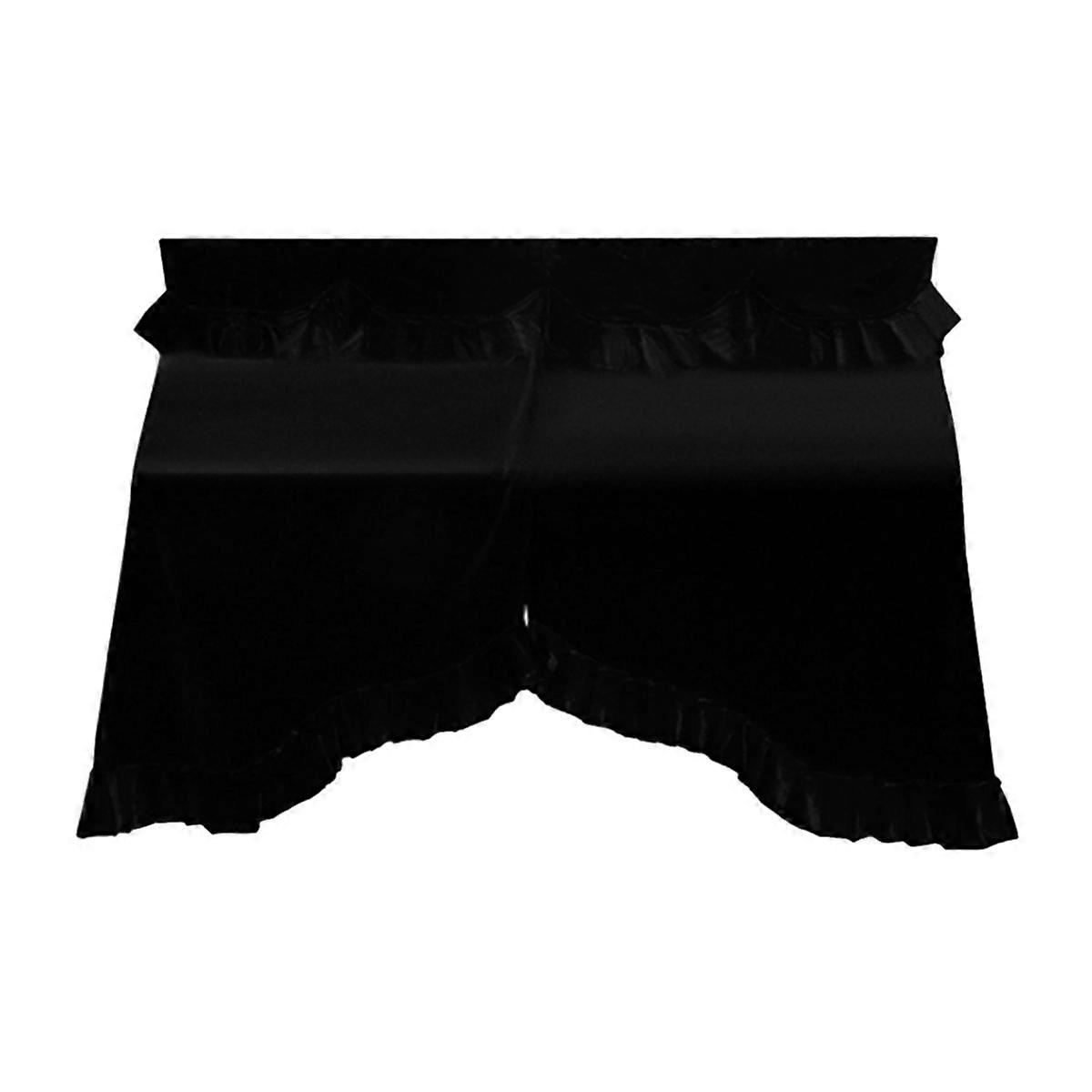 Piano Cover with Ruffled Edge, 3D Piano Sunscreen Cover, Black