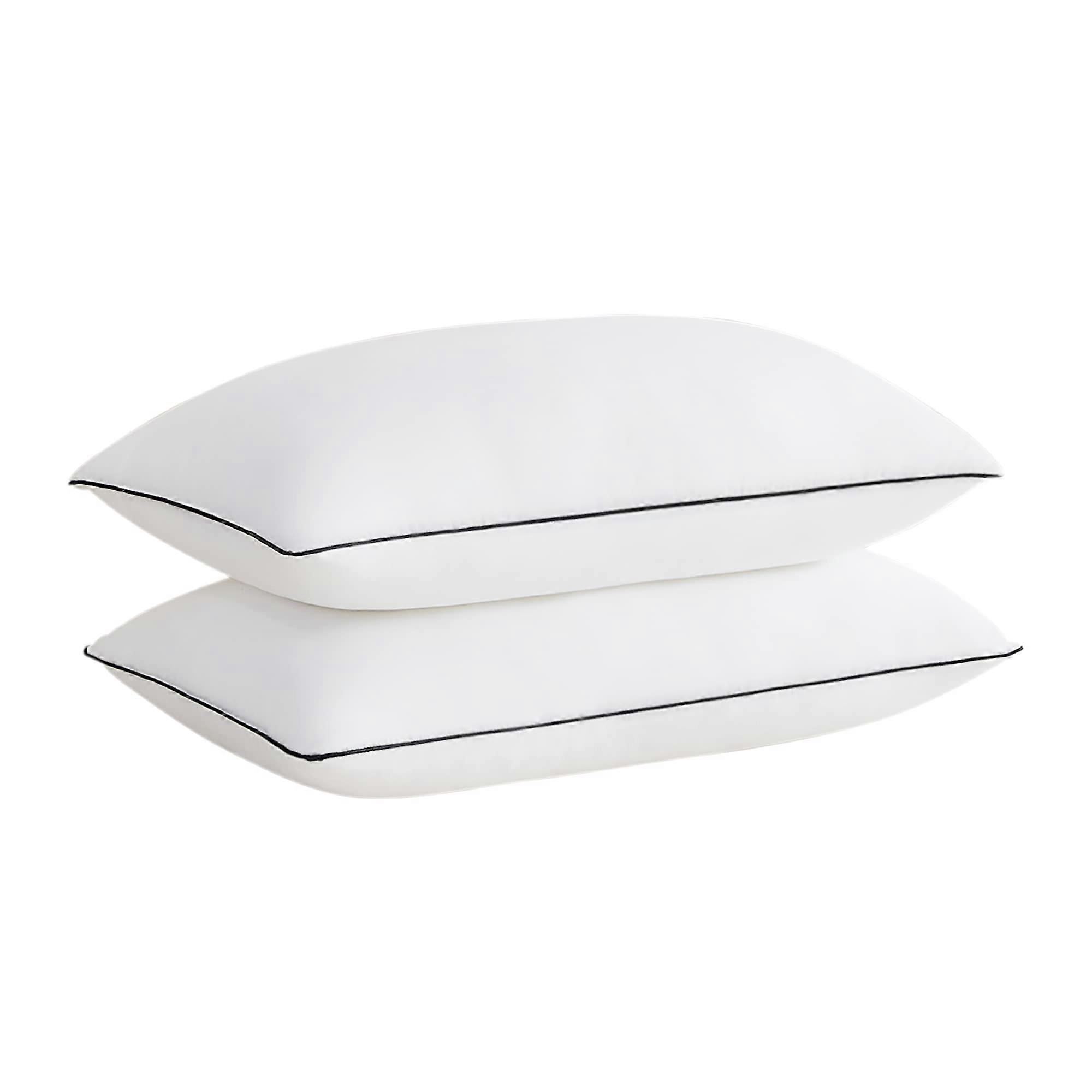 Bed Pillows for Sleeping 2 Pack, Standard Size with Cooling 3D Microfiber Polyester Filling, Machine Washable, Black