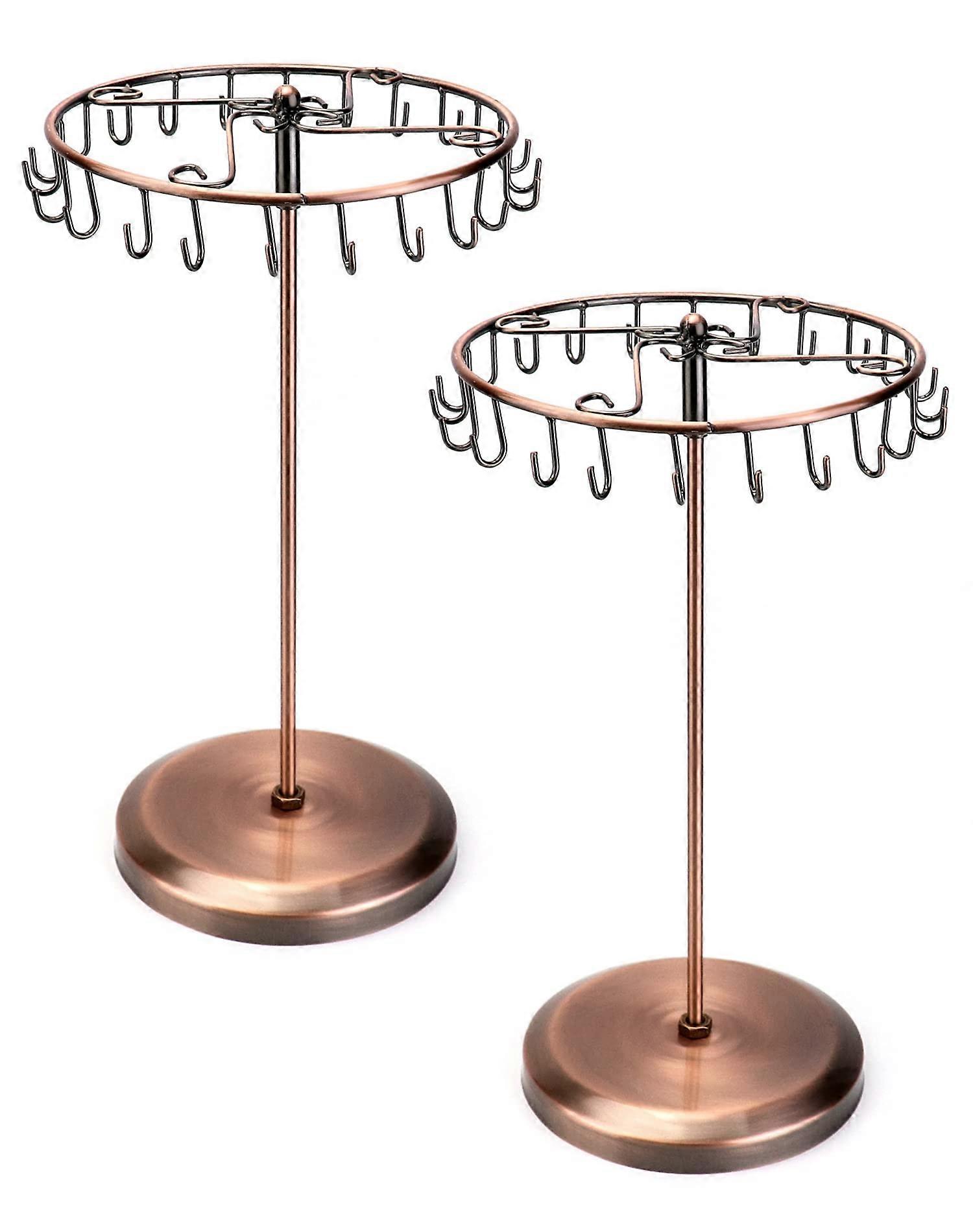 2 Pack Brass Jewelry Tree Display Stand Jewelry Organizer