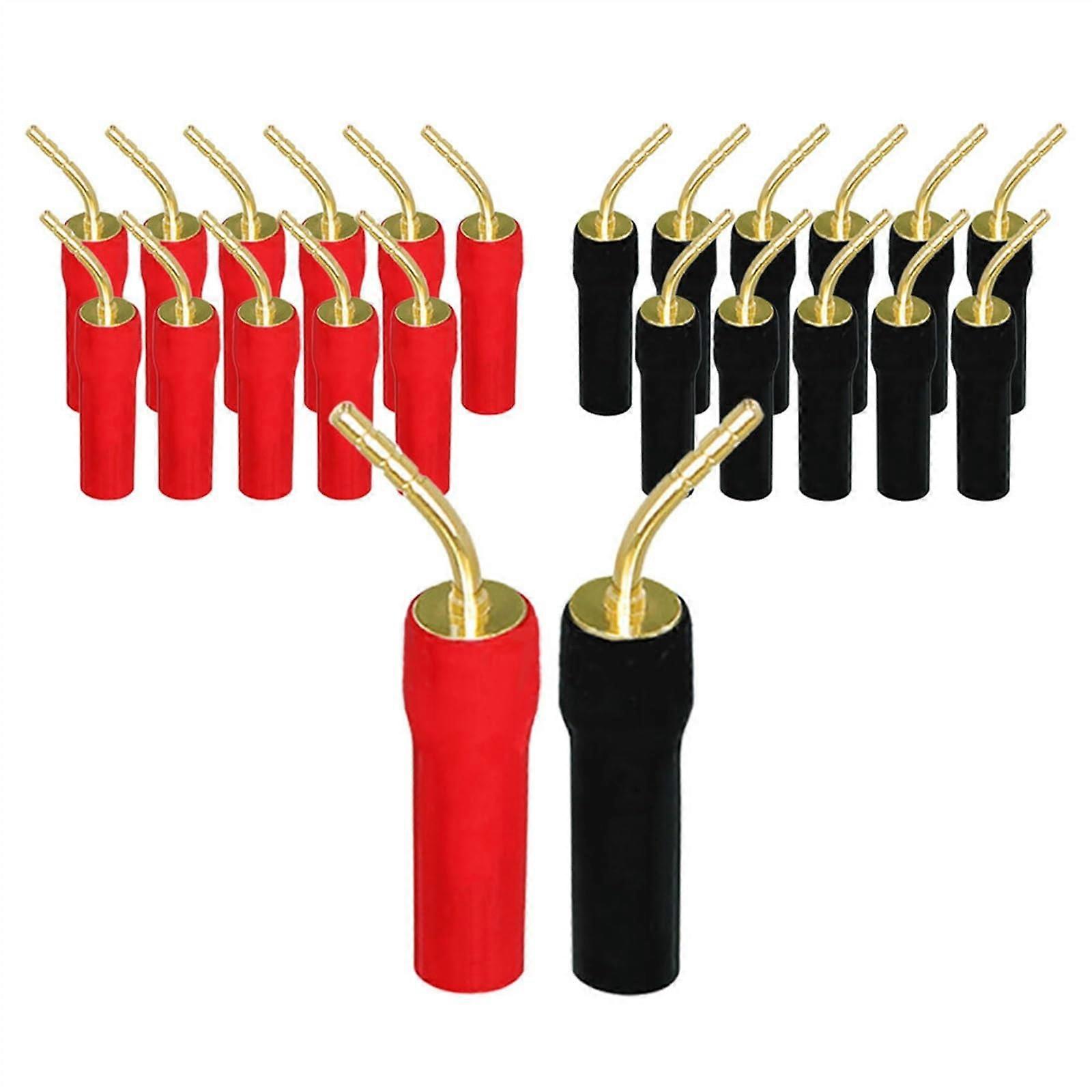 4pcs/Set Banana 4mm 24k Gold-Plated Speaker Audio Cable Wire Banana Jack Audio Connector(2 Pcs,Lantern Type)