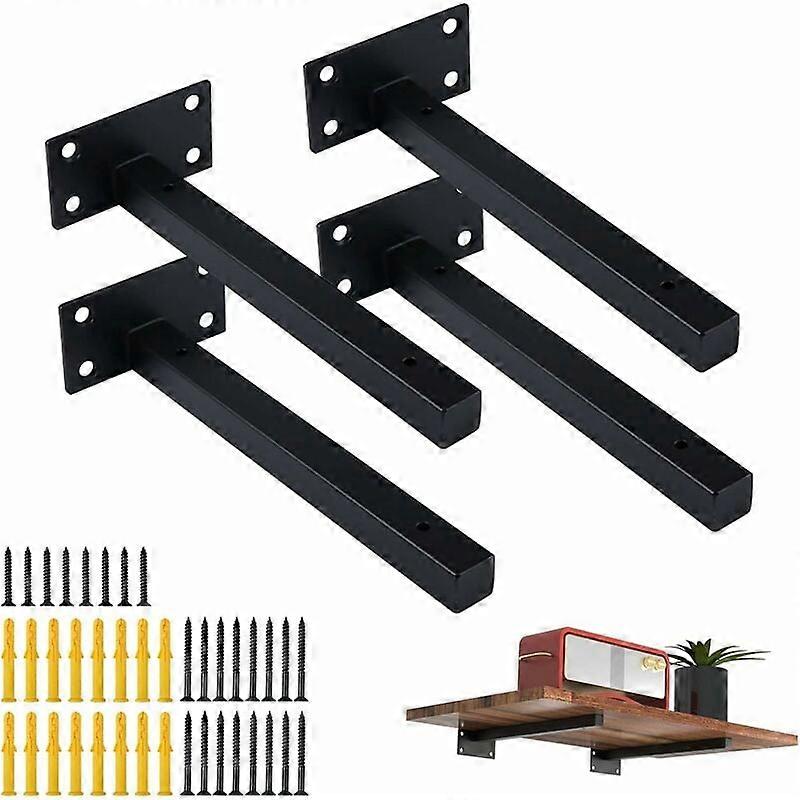 4pcs - Shelf - iron - black square bracket 500 long