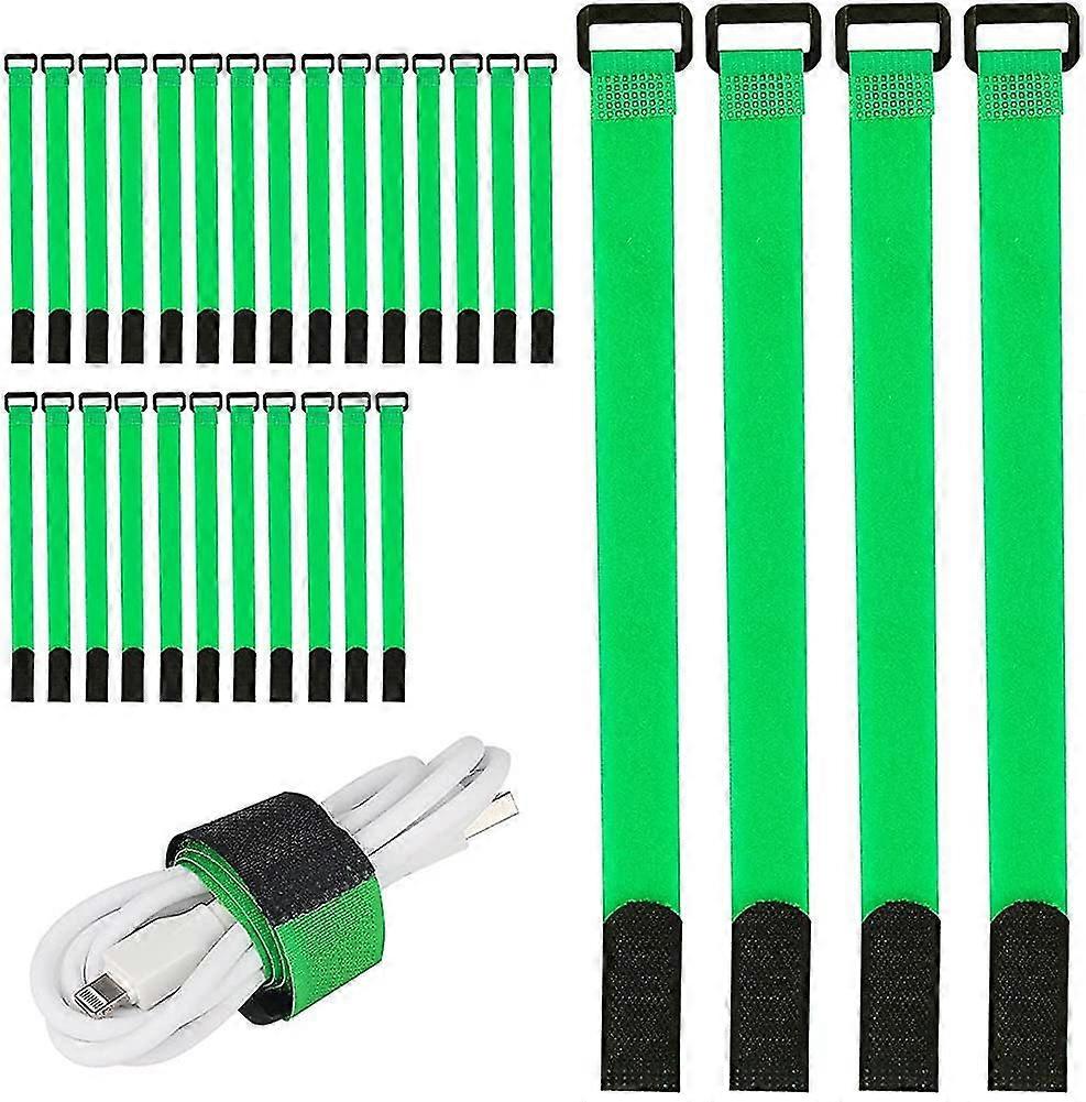 Cable Ties, 30pcs Reusable Nylon Hook And Loop Cable Straps Adjustable Cable Ties For Home