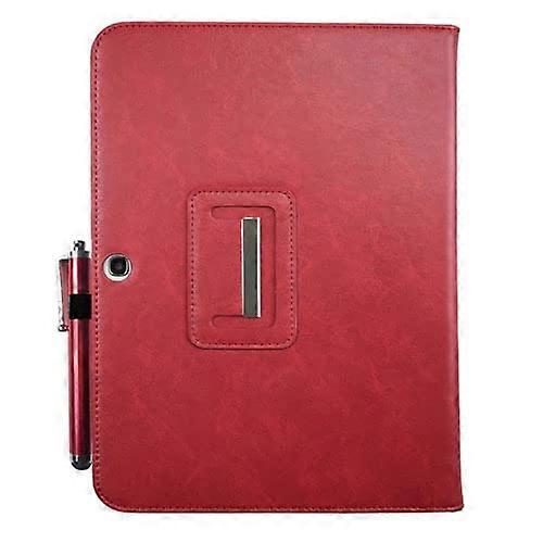 Leather Protective Case With Tab4 Bracket for Samsung Galaxy Tab 4 10.1 SM-T530 T531, Red